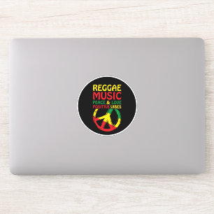 Pegatina Símbolo de reggae y paz con citas positivas