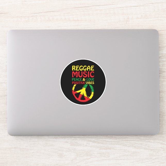 Pegatina Símbolo de reggae y paz con citas positivas (Ordenador)