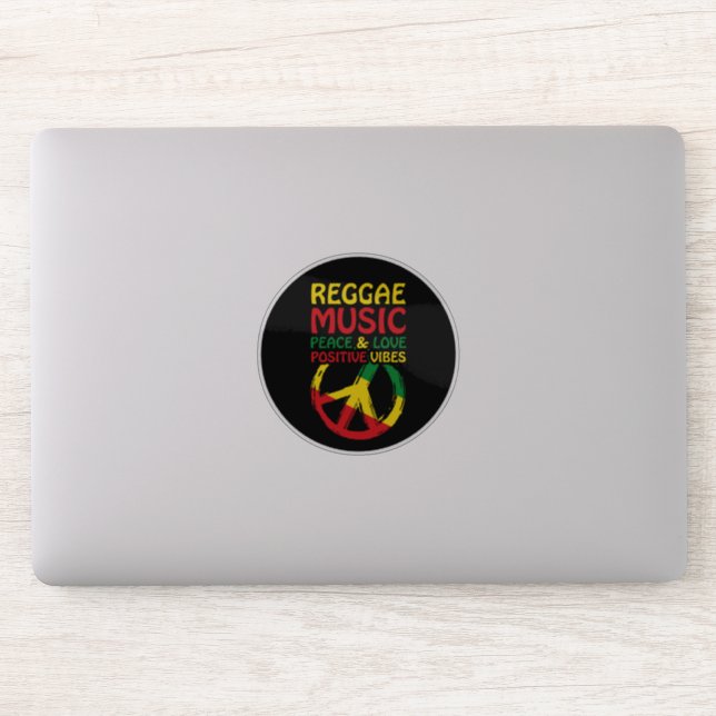 Pegatina Símbolo de reggae y paz con citas positivas (Ordenador)
