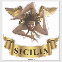 Pegatina Símbolo de Sicilia Sicily Trinacria