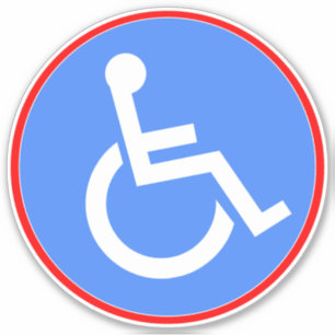 Pegatina Símbolo de silla de ruedas de Handicap - Azul inha