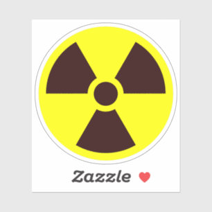 Pegatina Símbolo de trébol negro sobre fondo amarillo