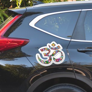Pegatina Símbolo de yoga floral de Namaste