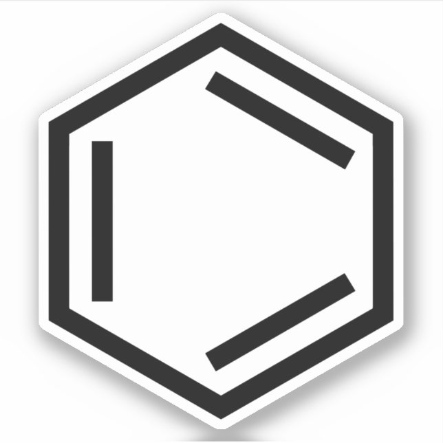 PEGATINA SÍMBOLO DEL ANILLO DE BENZENE (Anverso)