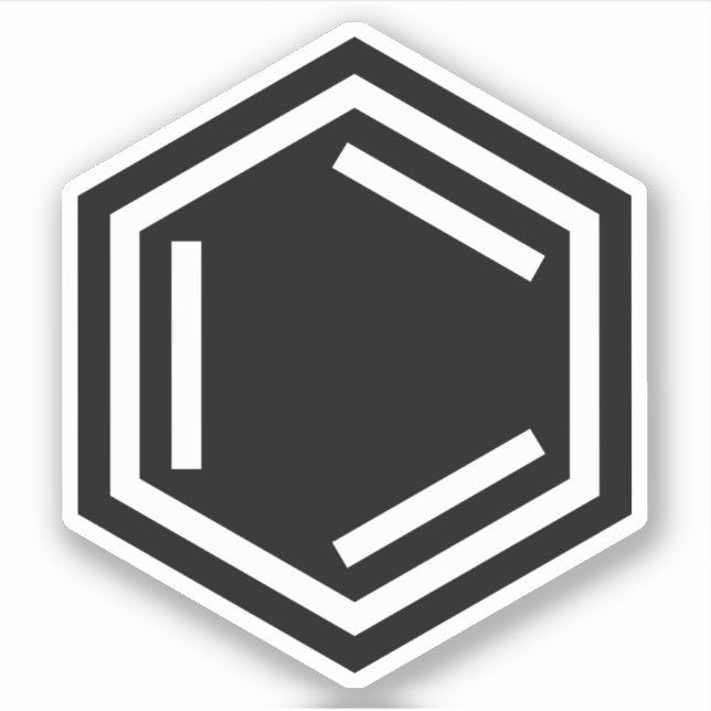 PEGATINA SÍMBOLO DEL ANILLO DE BENZENE (Anverso)