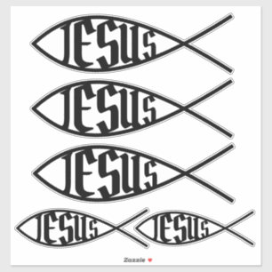 Pegatina Símbolo del cristianismo de los peces Jesús Icht