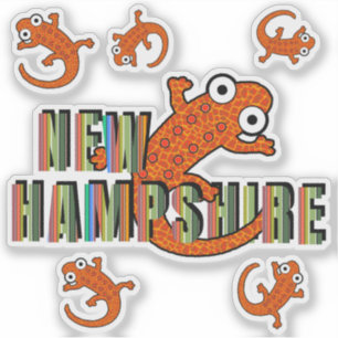 Pegatina Símbolo del Estado de New Hampshire Newt de Mancha