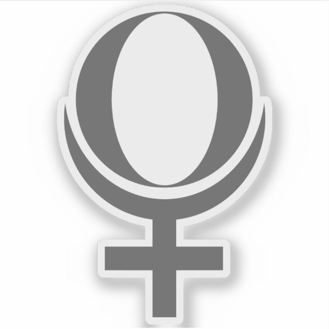 Pegatina Símbolo del plutón planetario (gris) (Anverso)