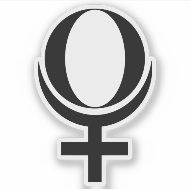 Pegatina Símbolo del plutón planetario (negro) (Anverso)