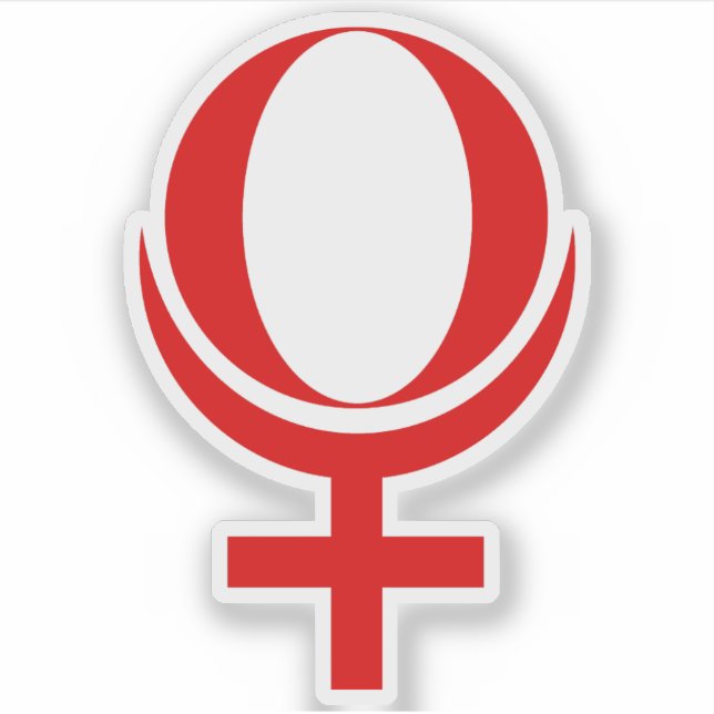 Pegatina Símbolo del plutón planetario (rojo) (Anverso)