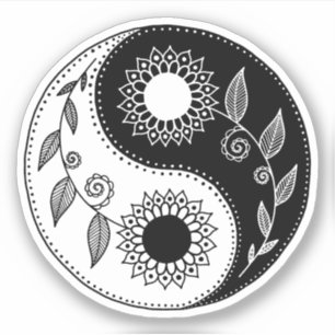 Pegatina Símbolo floral yin yang