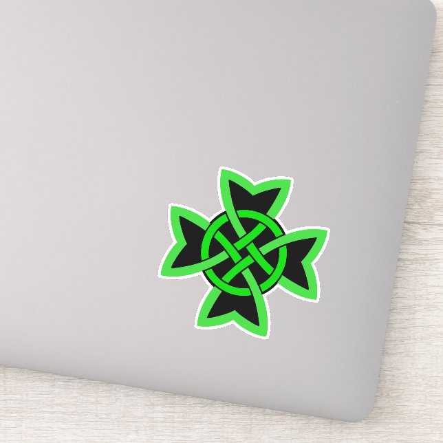 Pegatina Símbolo irlandés negro verde de nudo celta (Detalle)