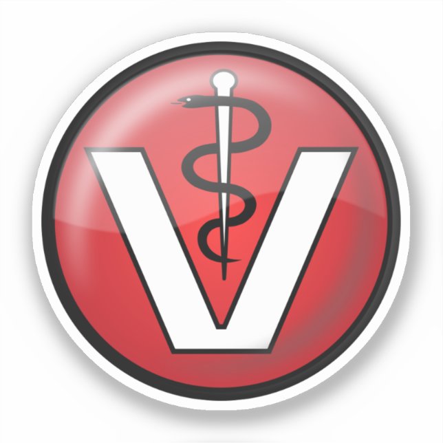Pegatina Símbolo Médico Veterinario (Anverso)