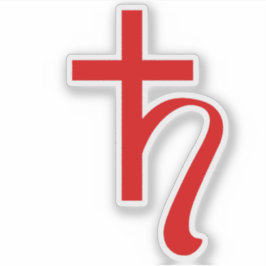 Pegatina Símbolo planetario Saturno (rojo)