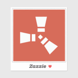 Pegatina Símbolo RUST blanco sobre rojo