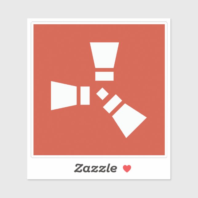 Pegatina Símbolo RUST blanco sobre rojo (Hoja)