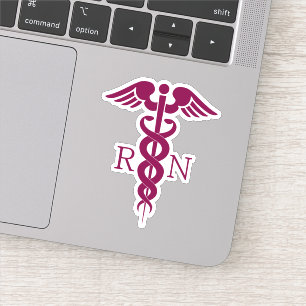 Pegatina Símbolo simple de RN de enfermera con registro de 