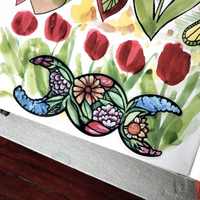 Pegatina Símbolo triple luna bruja verde (Subido por el creador)