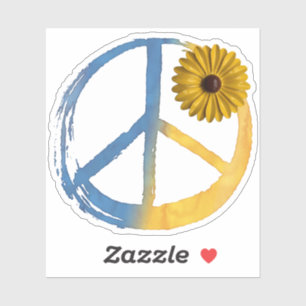 Pegatina Símbolo ucraniano de paz Rótulo girasol guerra en 