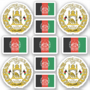 Pegatina Símbolos afganos / escudo de armas y bandera