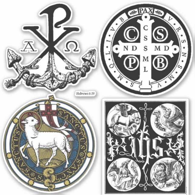 Pegatina Símbolos católicos tradicionales (Anverso)
