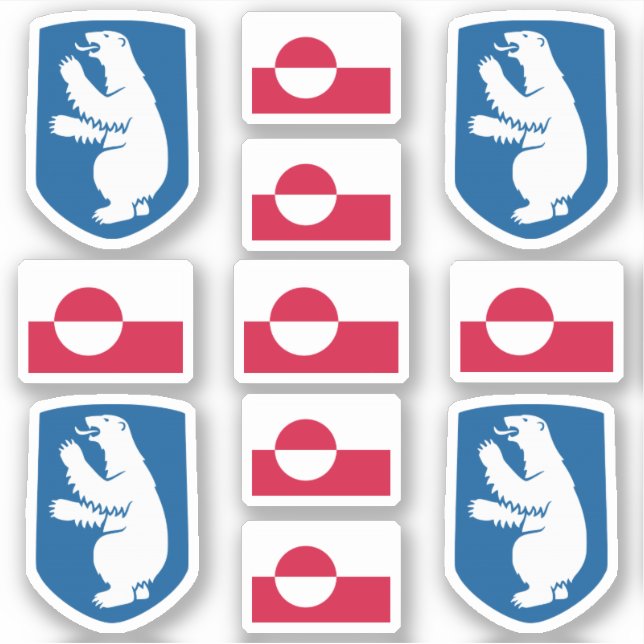 Pegatina Símbolos de estado groenlandeses / escudo de armas (Anverso)
