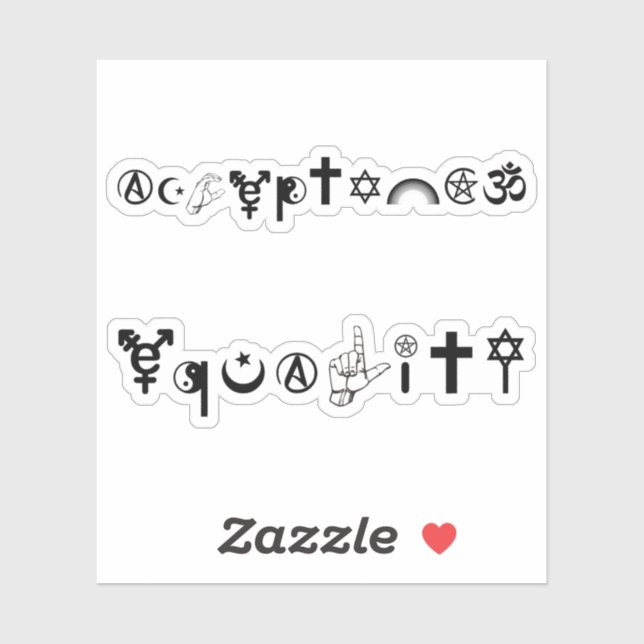 Pegatina Símbolos de igualdad de aceptación 2 (Hoja)