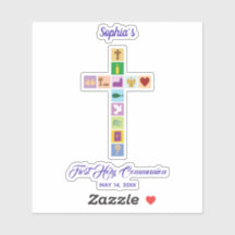 Símbolos de la primera comunión colorida de la pri