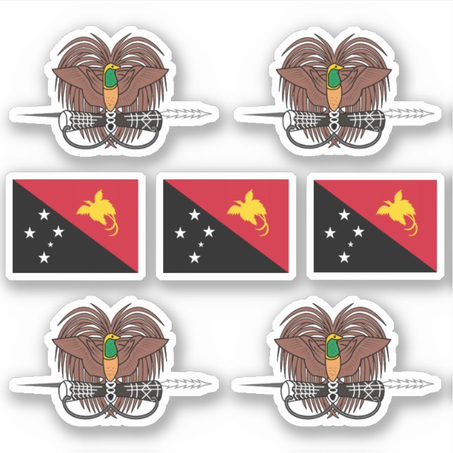 Pegatina Símbolos de Papua Nueva Guinea / escudo de armas y (Anverso)