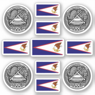 Pegatina Símbolos de Samoa / escudo de armas y bandera