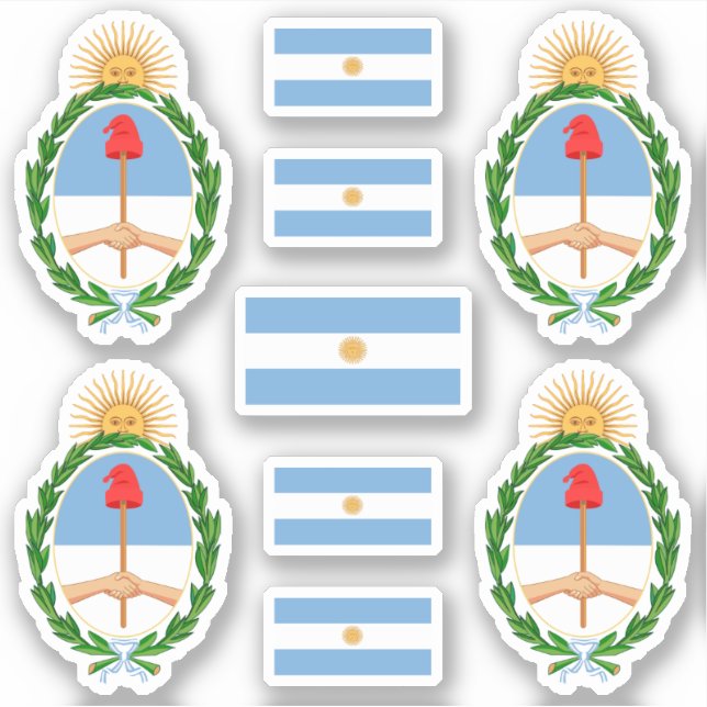 Pegatina Símbolos del estado argentino / escudo de armas y  (Anverso)
