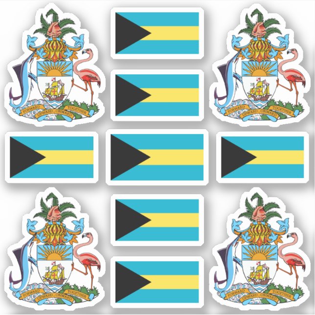 Pegatina Símbolos del estado bahameño / escudo de armas y b (Anverso)
