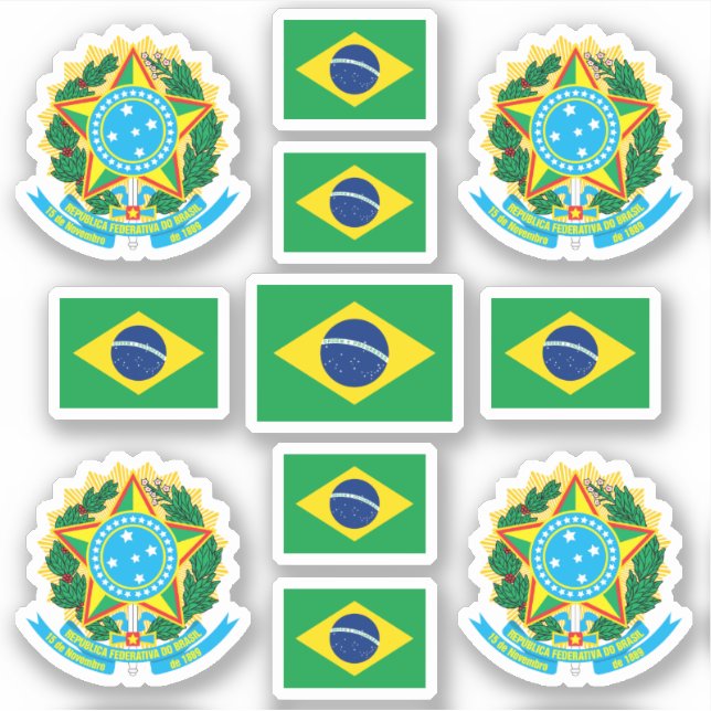 Pegatina Símbolos del estado brasileño / escudo de armas y  (Anverso)