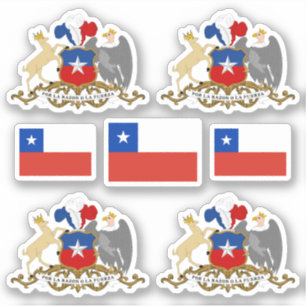 Pegatina Símbolos del estado chileno / escudo de armas y ba