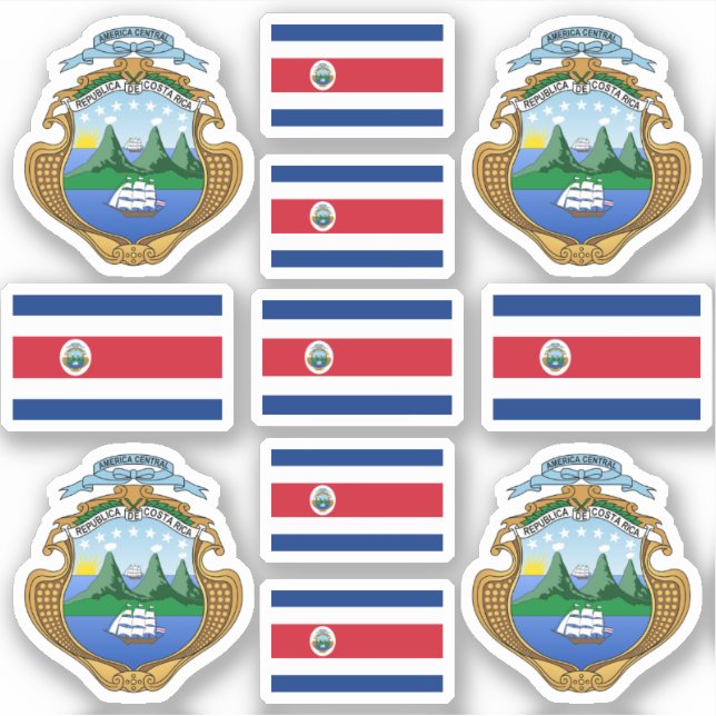 Pegatina Símbolos del estado de Costa Rica / escudo de arma (Anverso)