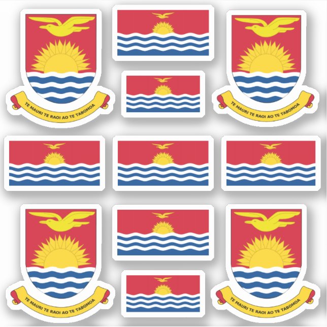 Pegatina Símbolos del estado de I-Kiribati / escudo de arma (Anverso)
