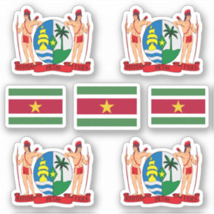 Pegatina Símbolos del estado de Surinam / escudo de armas 
