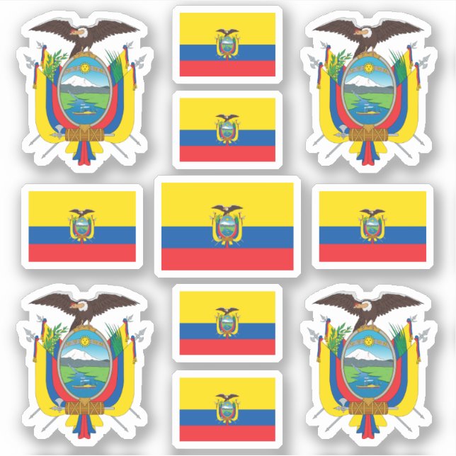 Pegatina Símbolos del estado ecuatoriano / escudo de armas  (Anverso)