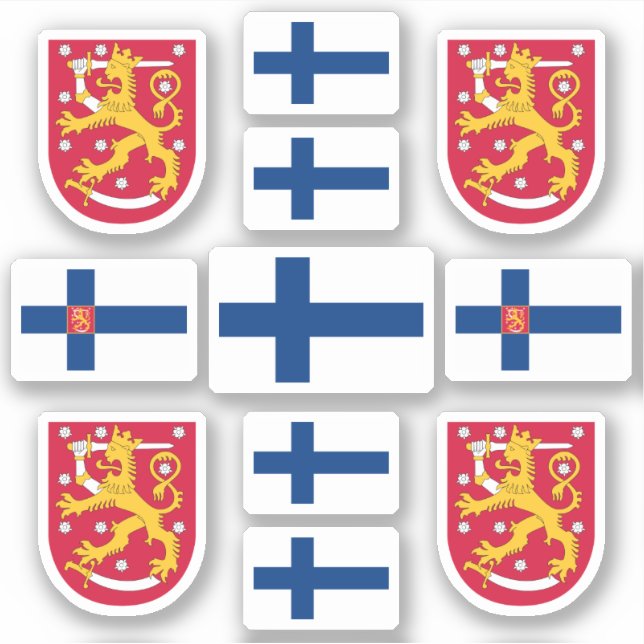 Pegatina Símbolos del estado finlandés / escudo de armas y  (Anverso)