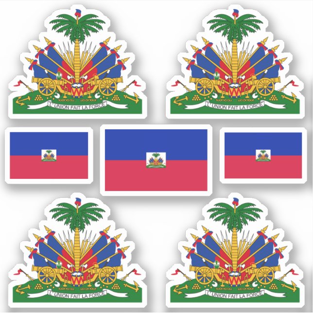 Pegatina Símbolos del estado haitiano / escudo de armas y b (Anverso)
