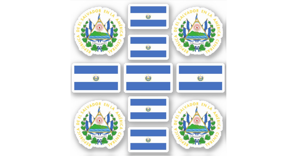 Pegatina Símbolos Del Estado Salvadoreño Escudo De Armas Zazzlees 3322