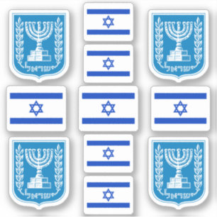 Pegatina Símbolos/emblema nacional israelí y bandera
