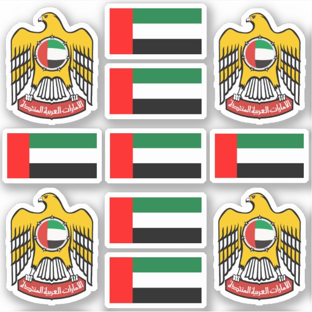 Pegatina Símbolos/emblemas nacionales de los Emiratos Árabe (Anverso)