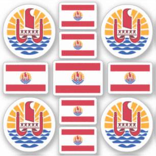 Pegatina Símbolos/escudo de armas y bandera de la Polinesi