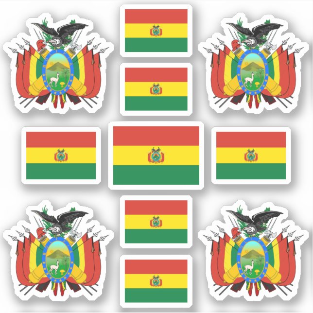 Pegatina Símbolos estatales bolivianos / escudo de armas y  (Anverso)