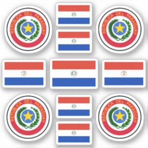 Pegatina Símbolos estatales paraguayos / escudo de armas y 