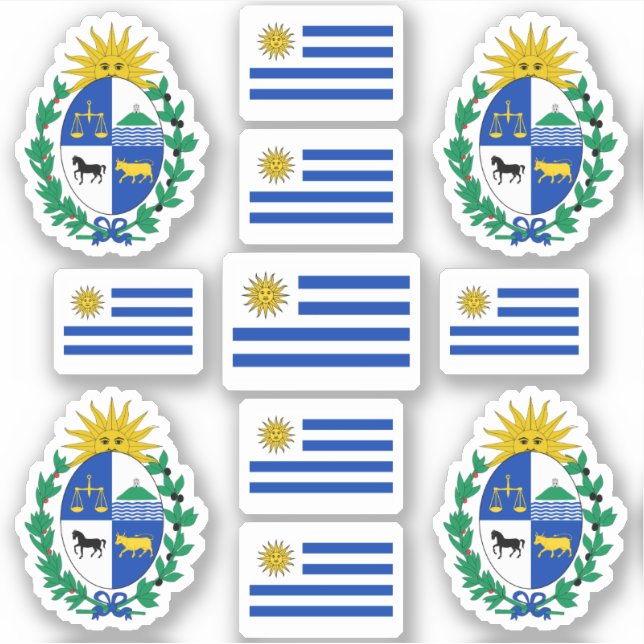 Pegatina Símbolos estatales uruguayos / escudo de armas y b (Anverso)