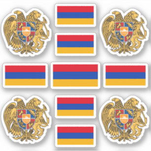 Pegatina Símbolos nacionales armenios/Escudo de armas y ba