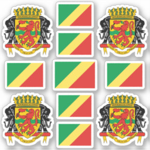 Pegatina Símbolos nacionales congoleños/Escudo de armas y f