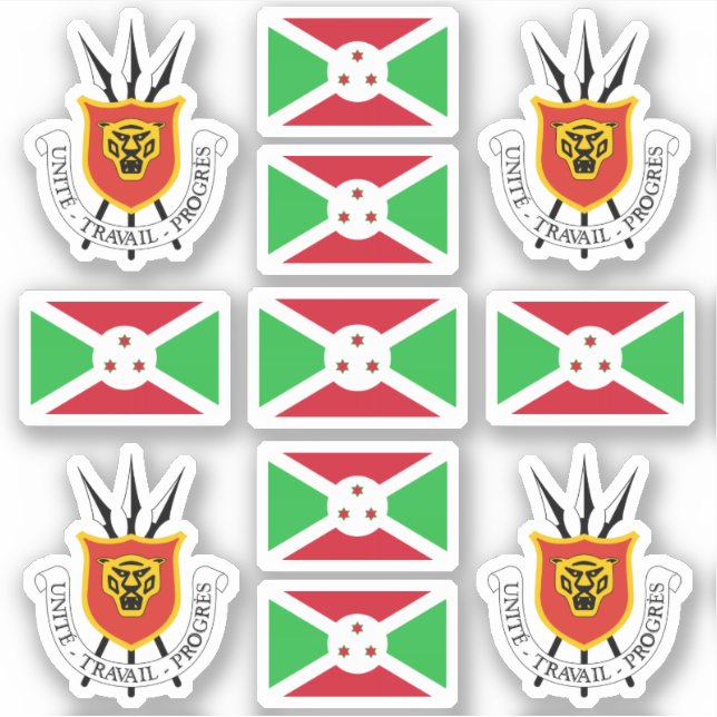 Pegatina Símbolos nacionales de Burundi/Escudo de armas y b (Anverso)